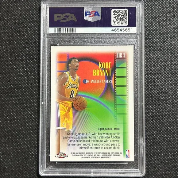 1999 Kobe Bryant Topps Chrome Highlight Reels #HR4 - PSA 10 Gem Mint Lakers HOF - Picture 2 of 2